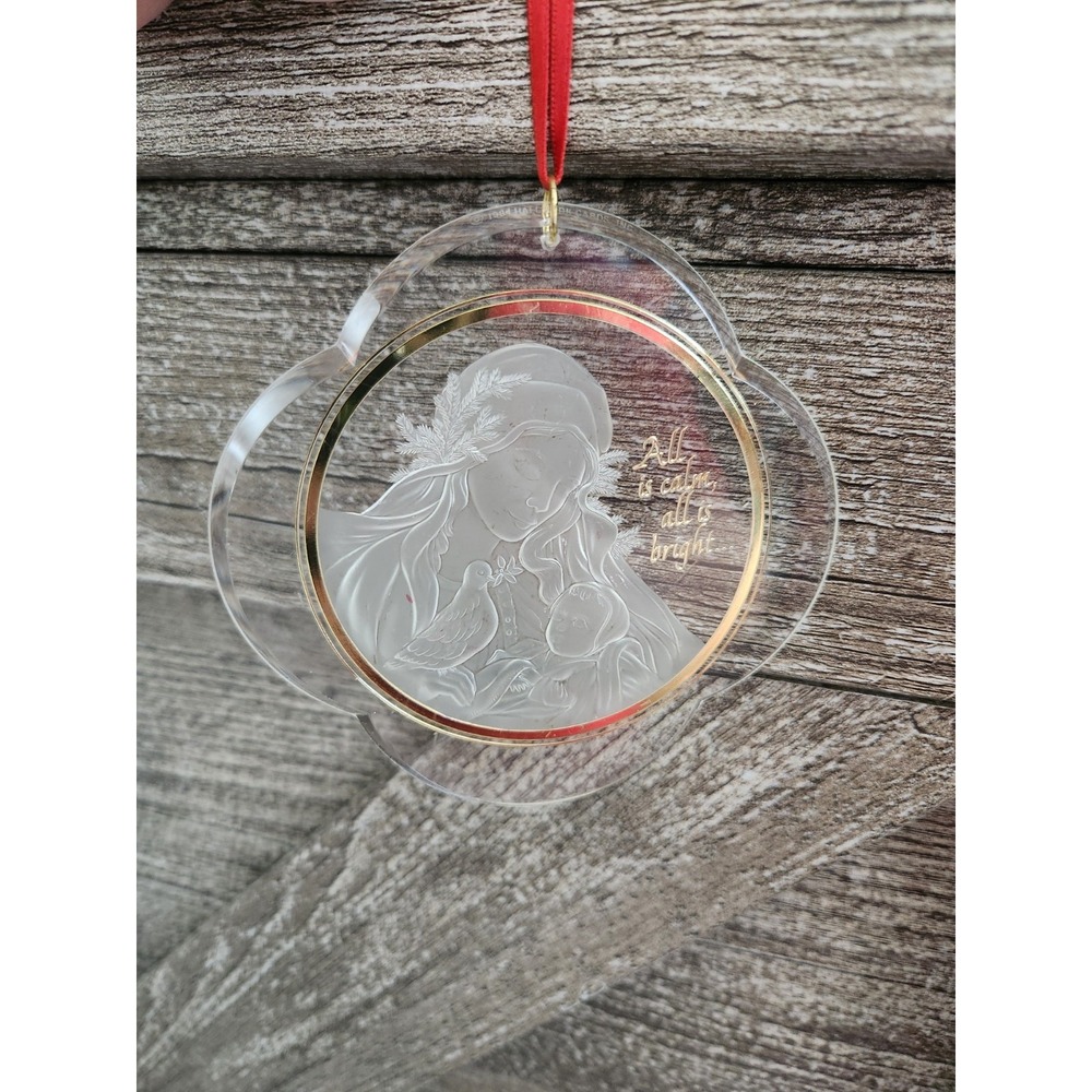 1984 Hallmark Keepsake Madonna and Child Acrylic Christmas Ornament‎